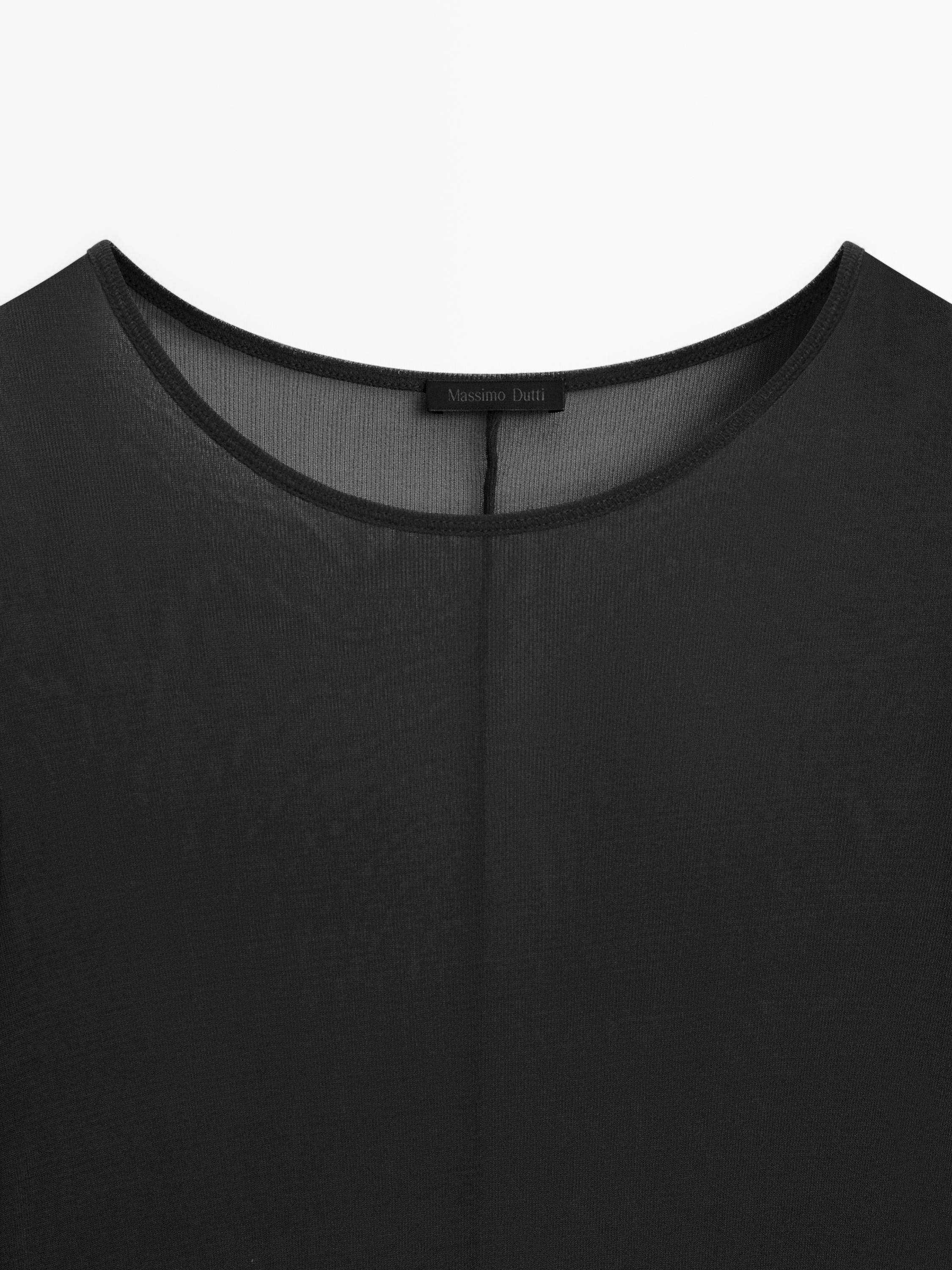 Long sleeve silk T-shirt